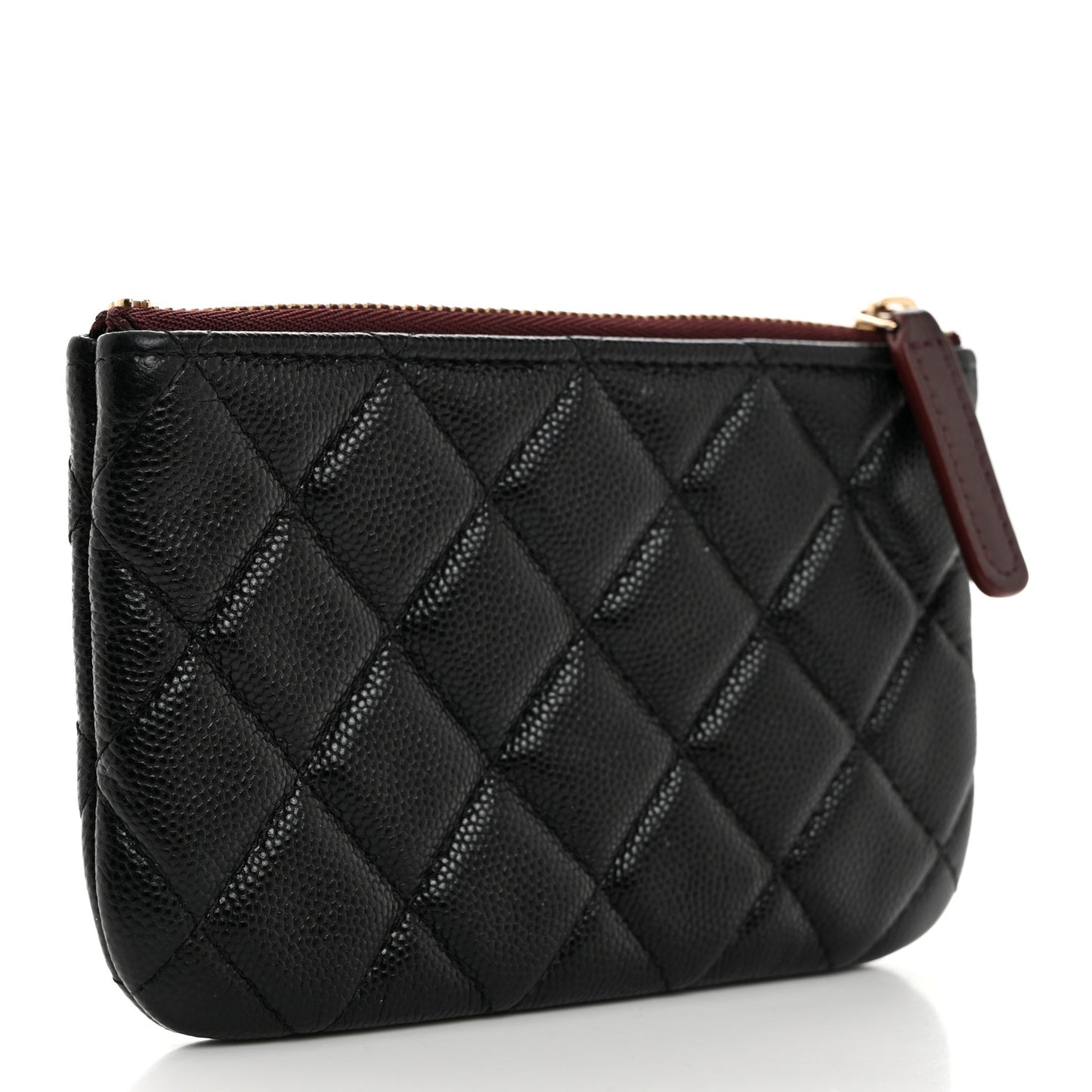 Caviar Quilted Small Cosmetic Case Black