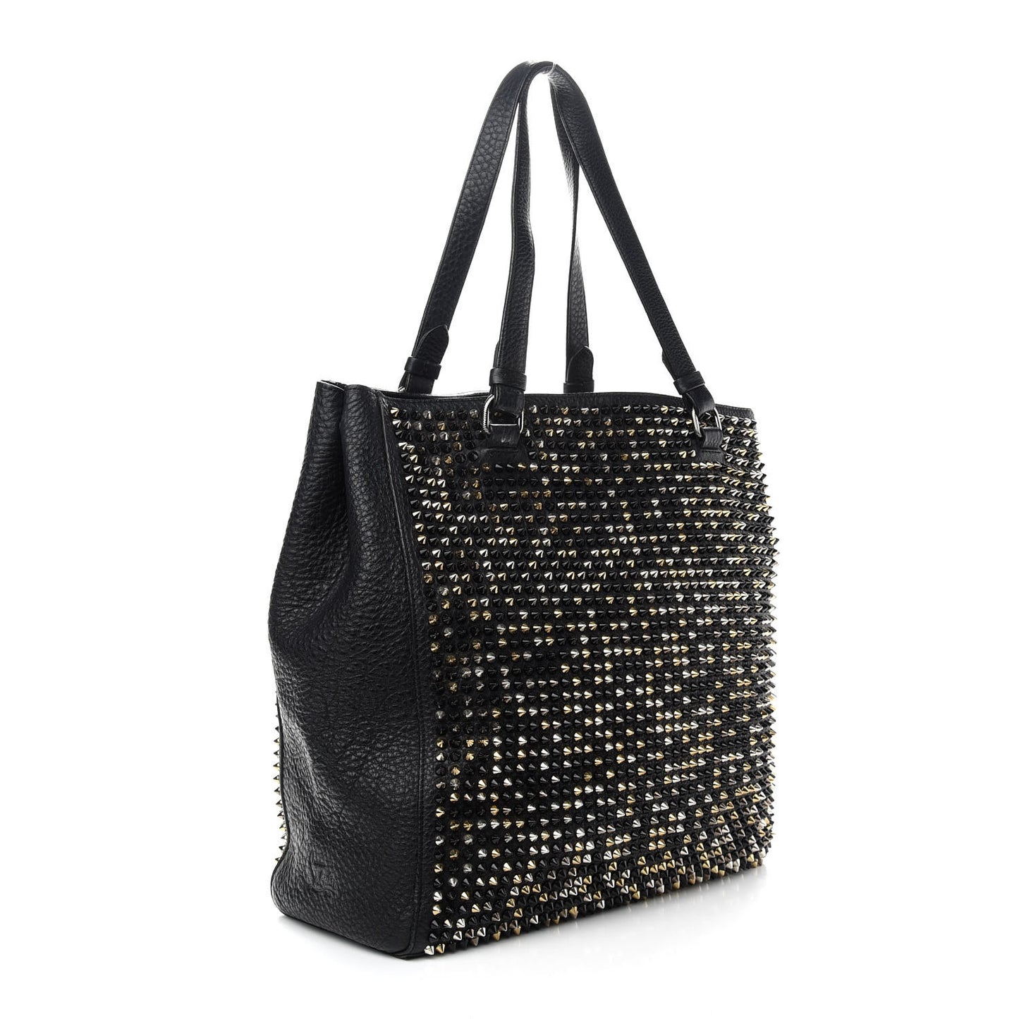 Calfskin Panettone Spiked Shopper Tote Black