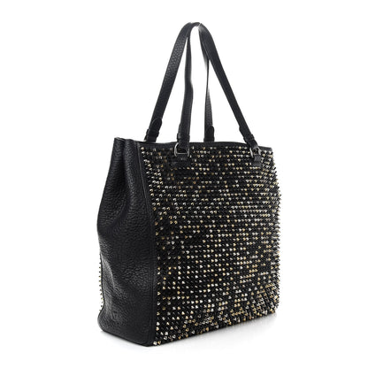 Christian Louboutin Calfskin Panettone Spiked Shopper Tote Black 3 of 13
