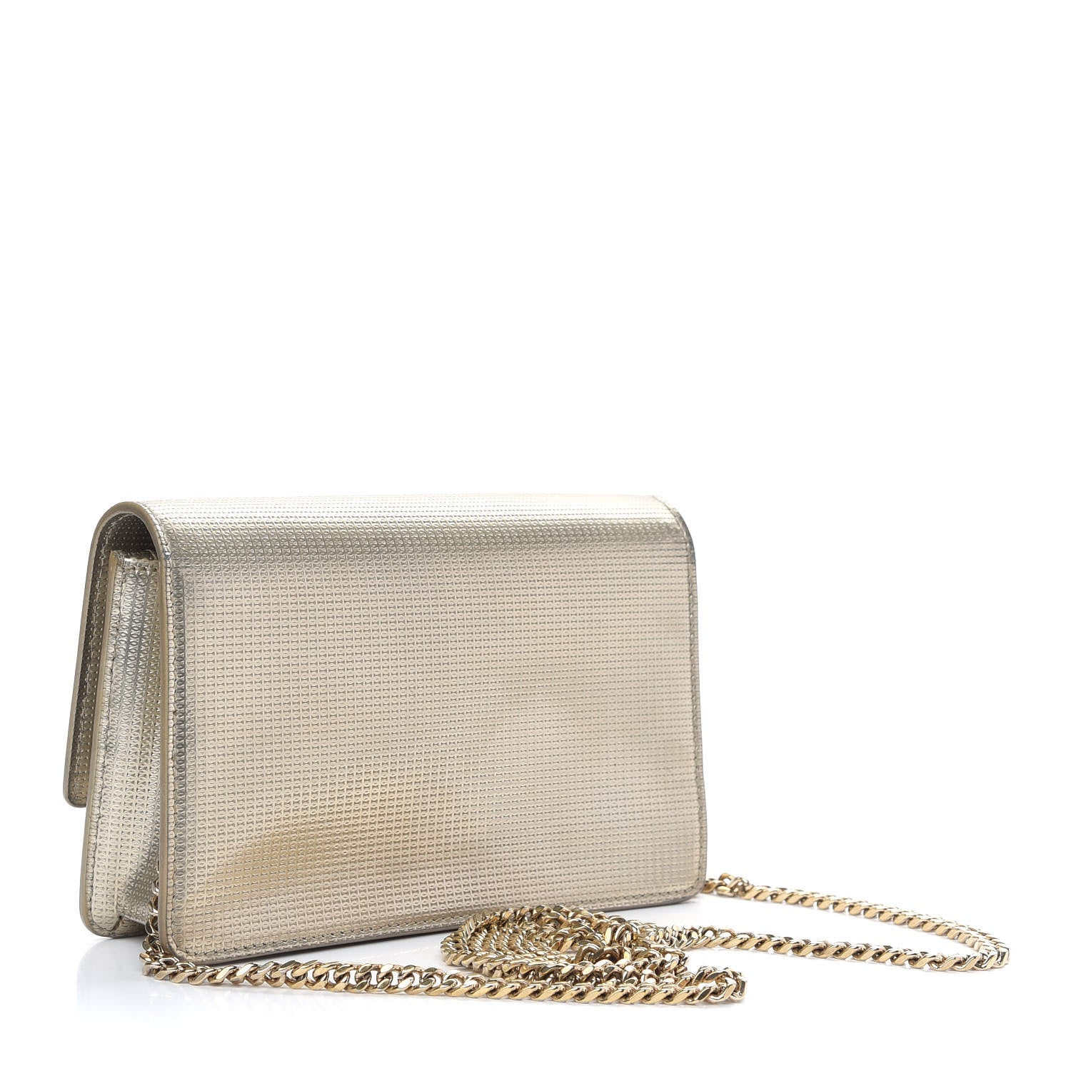 Versace Patent Embossed Medusa Evening Clutch Bag Gold 3 of 8