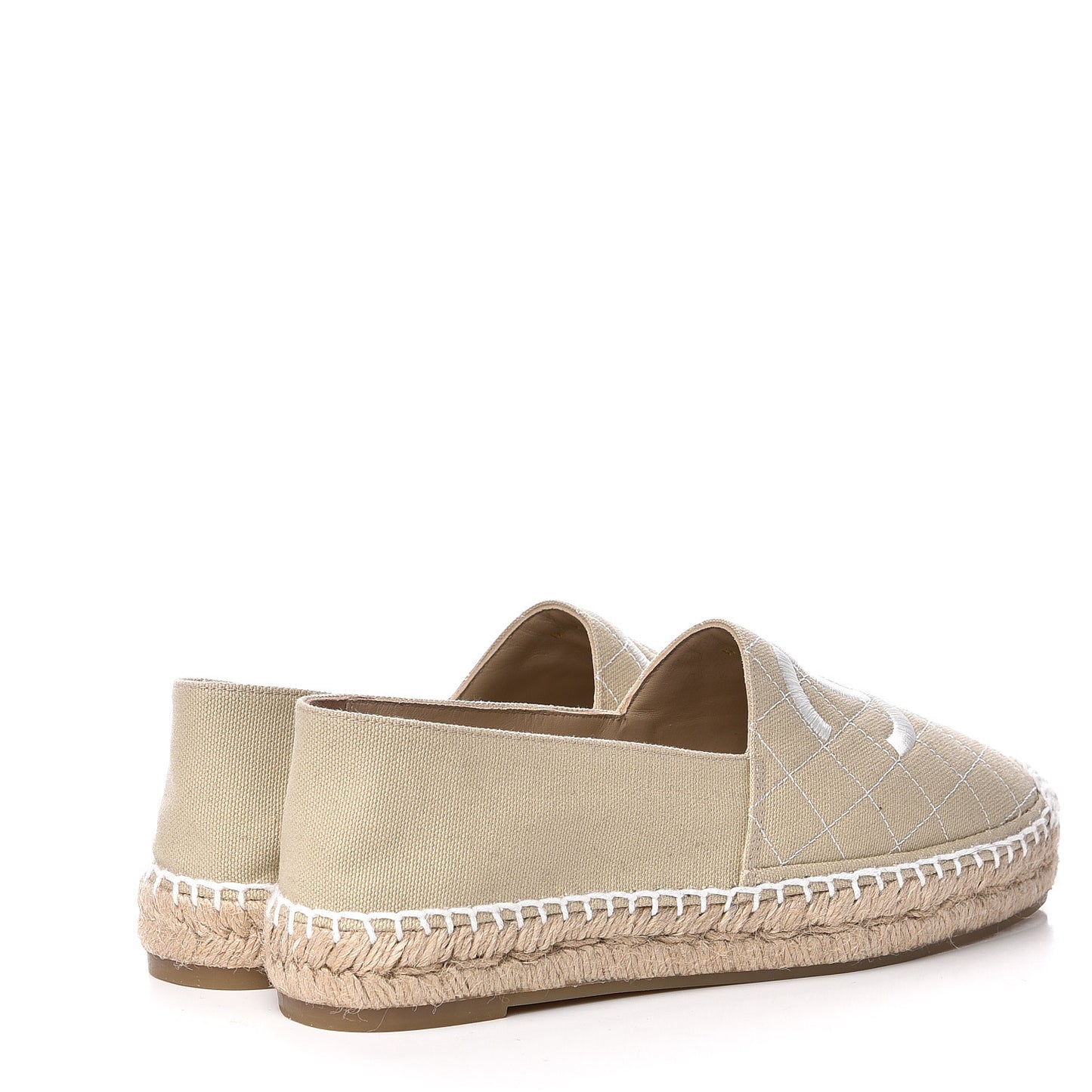 Fabric Biarritz CC Espadrilles 39 White Beige