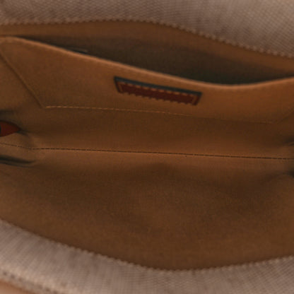 Chloe Cotton Calfskin Small Woody Ribbon Tote White Brown 5 of 12
