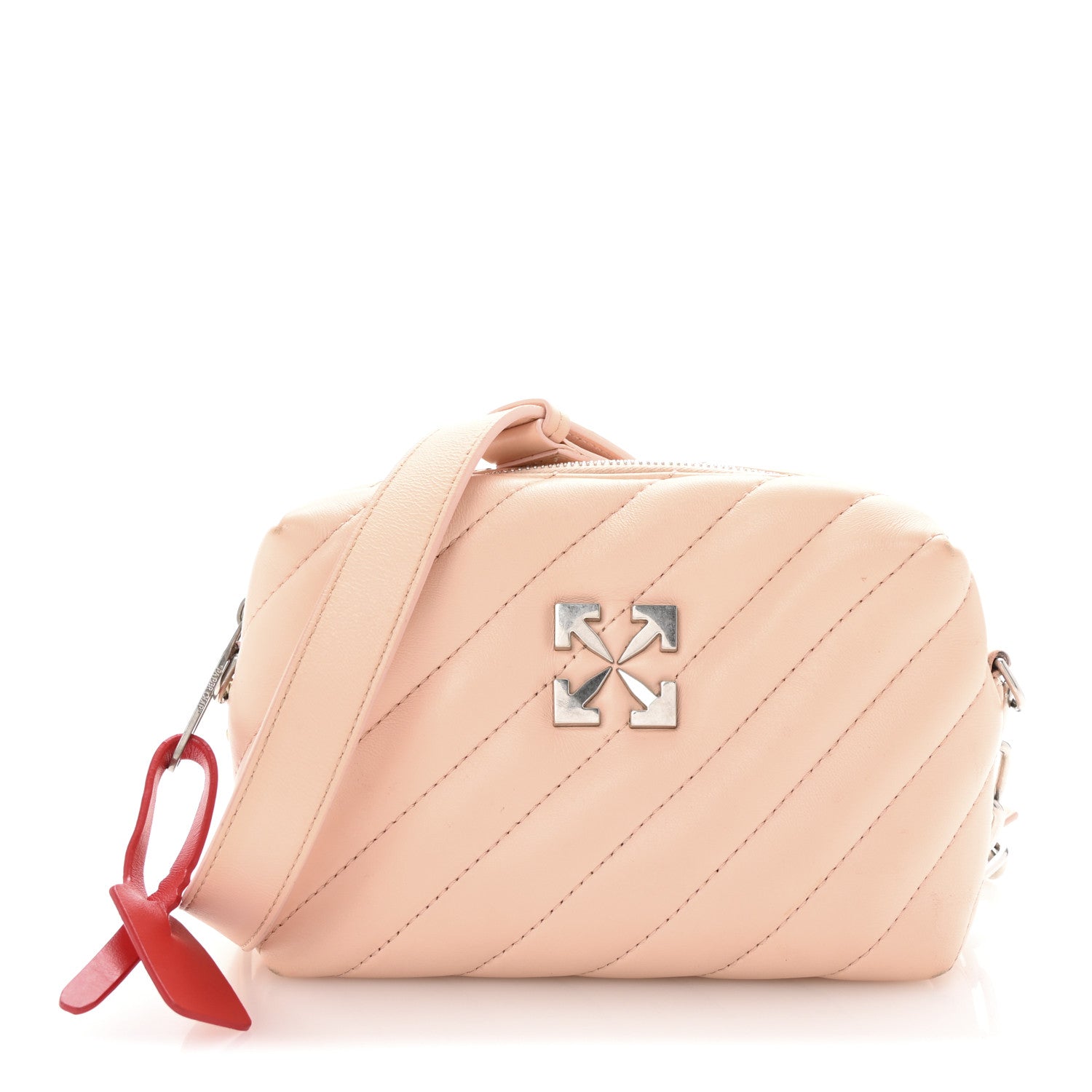 Off-White Calfskin Diagonal Quilted Jackhammer Camera Bag Pink 1 of 9