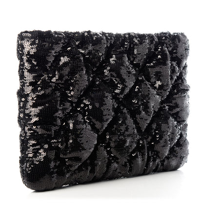 Chanel Sequins Quilted Large Chanel 19 Pouch Black 3 of 7