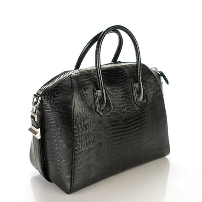 Givenchy Calfskin Lizard Embossed Medium Antigona Black 3 of 7