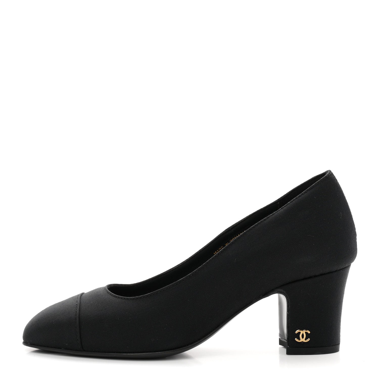 Chanel Grosgrain Cap Toe Uniform Pumps 35 Black 1 of 9
