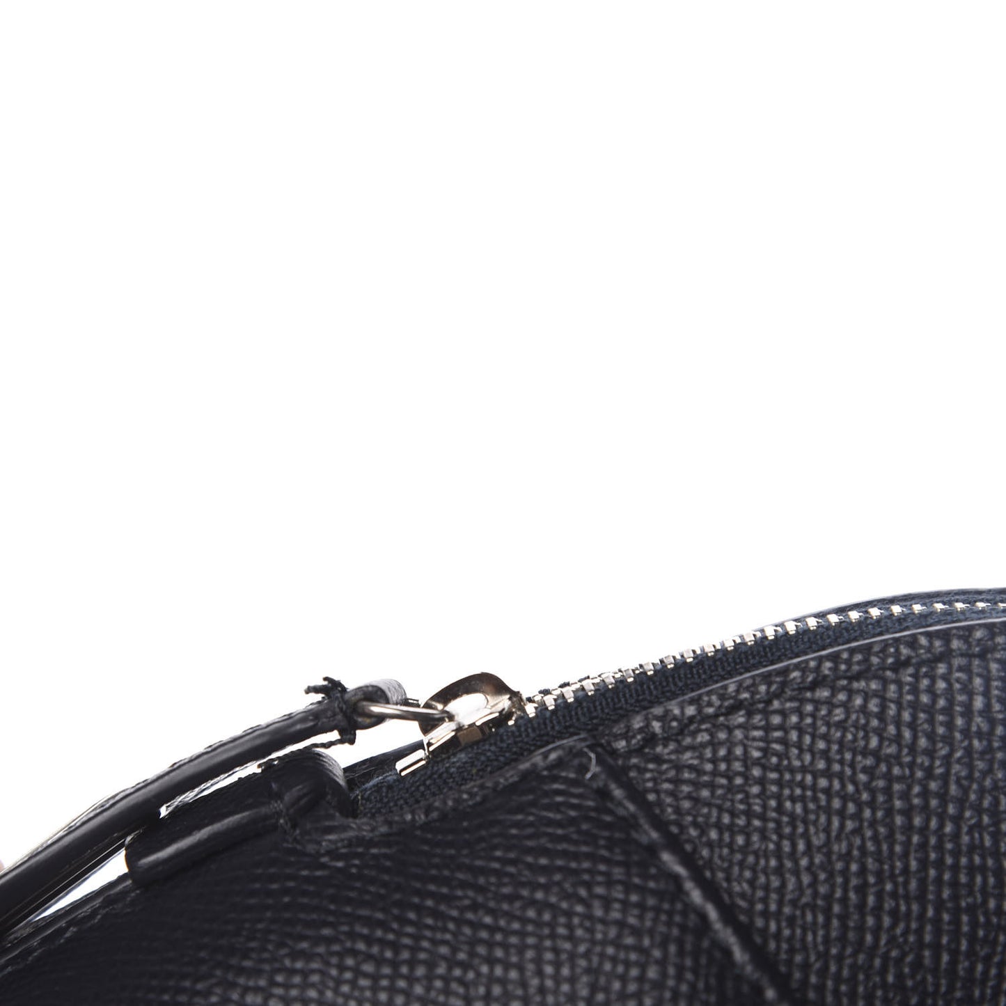 Signature Grained Calfskin Logo S Ville Top Handle Bag Bleu Tempete Jaune