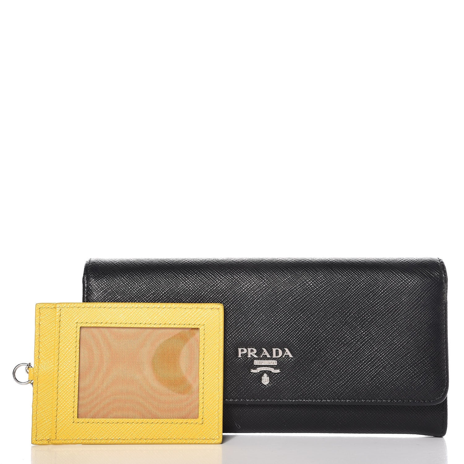 Prada Saffiano Multicolor Continental Flap Wallet Nero Black Soleil 11 of 11