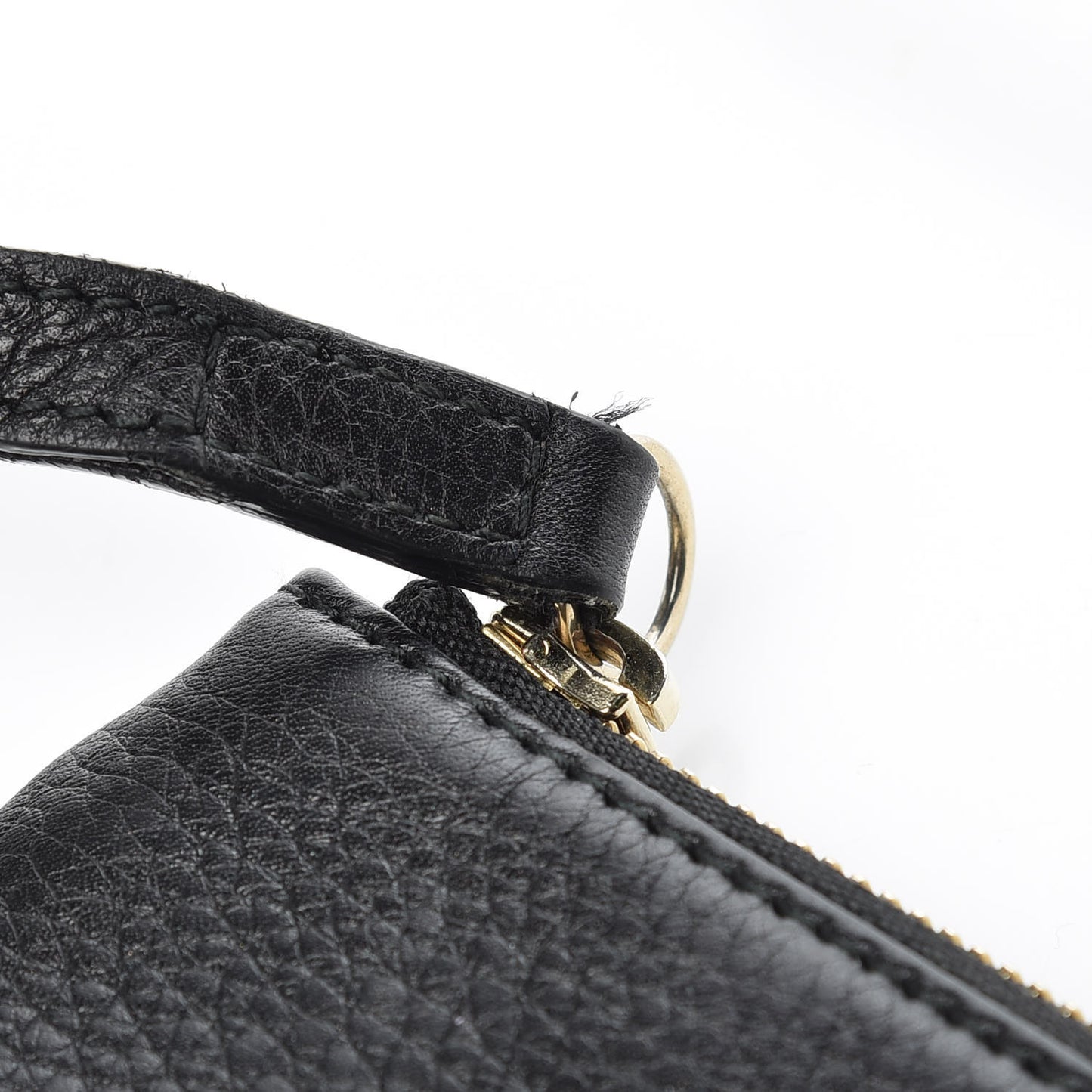 Pebbled Calfskin Soho Wristlet Black
