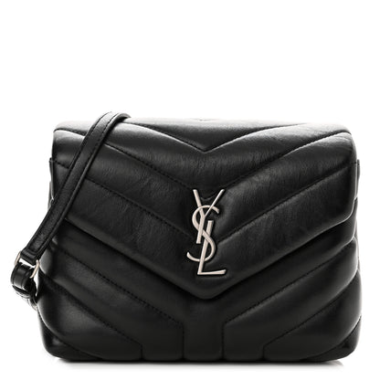 Saint Laurent Calfskin Y Quilted Monogram Toy Loulou Crossbody Bag Black 1 of 15