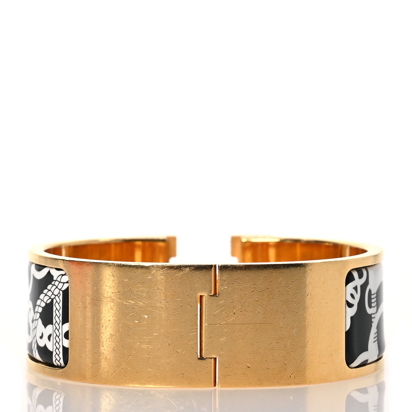 Enamel Printed Wide Panoplie Equestre Clic H Bracelet PM Positif Negatif