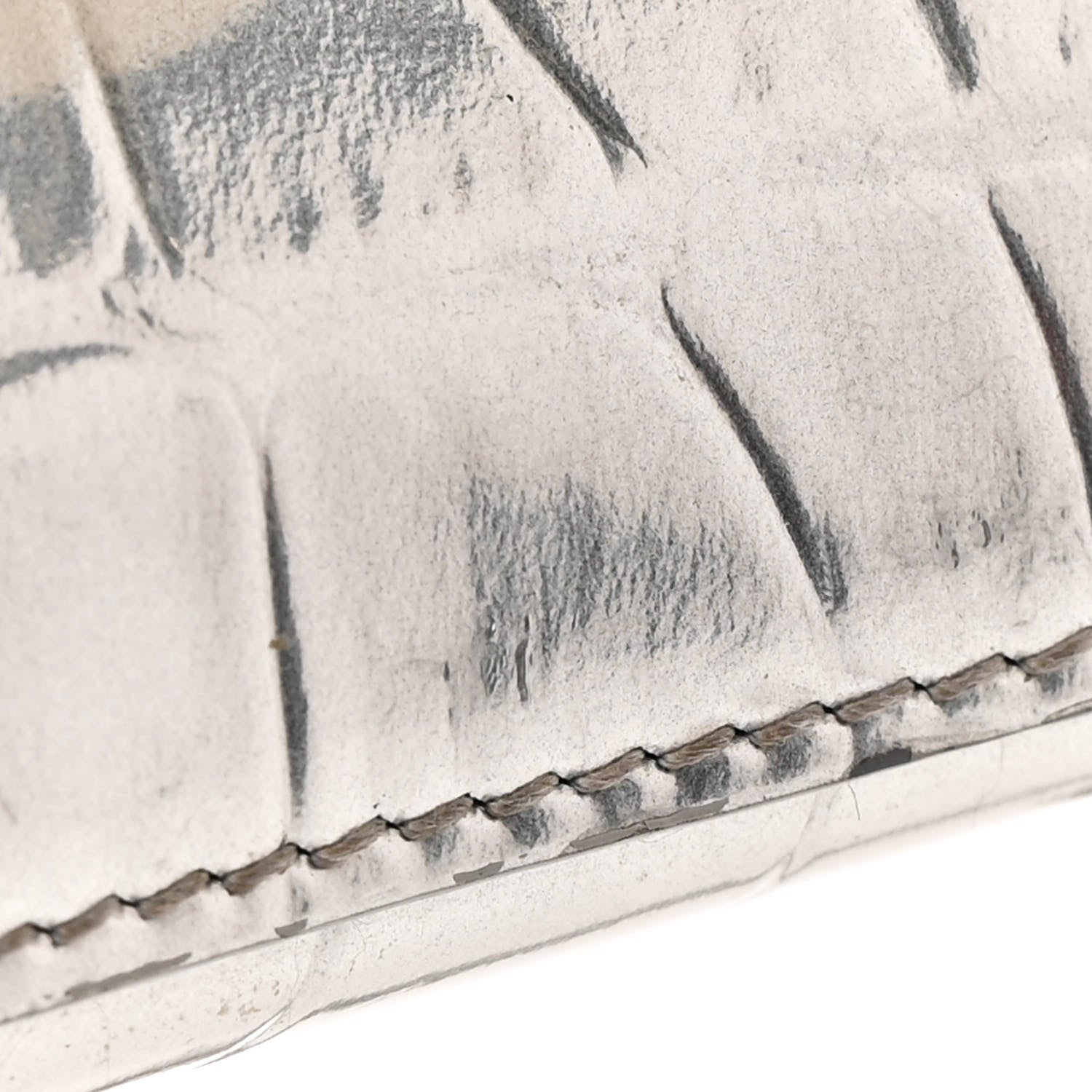 Balenciaga Metallic Calfskin Crocodile Embossed Hourglass Chain Bag Silver 12 of 17