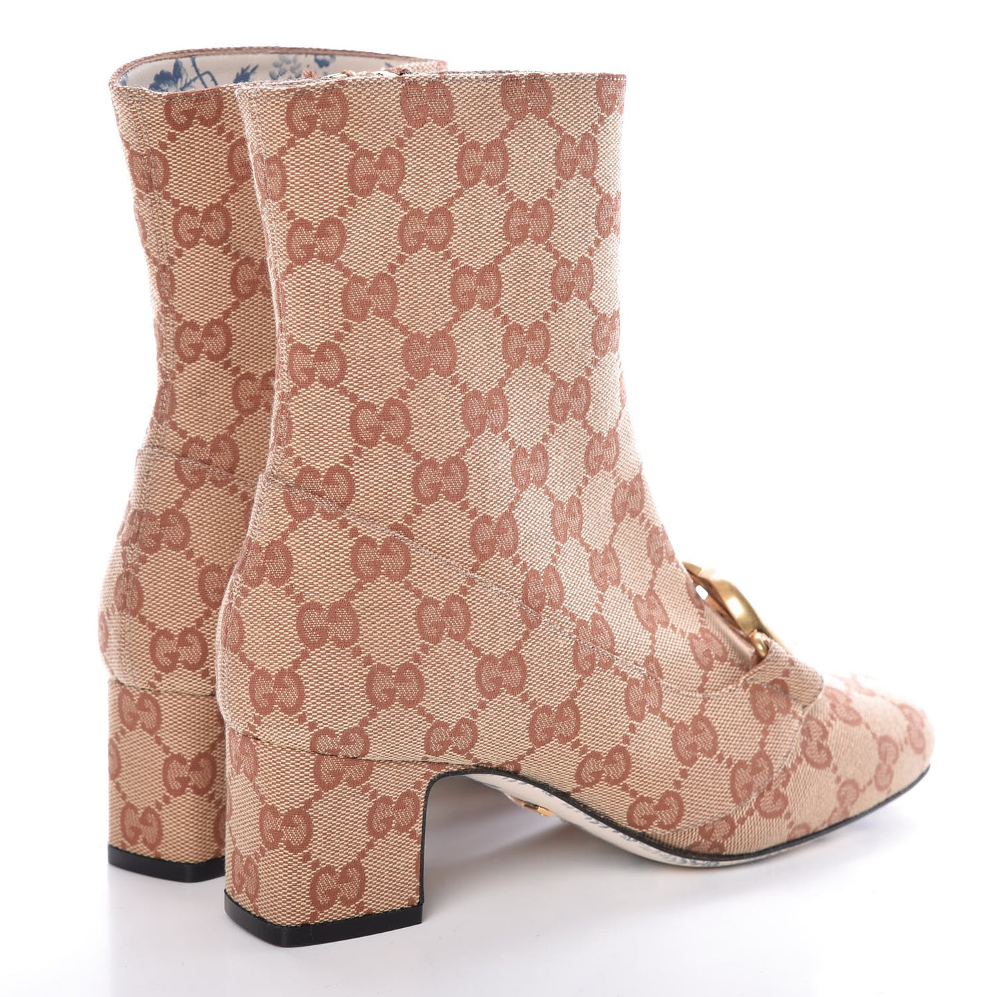 Monogram Malaga Kid GG Victoire 55mm Ankle Boots 36 Beige Ruggine Rust