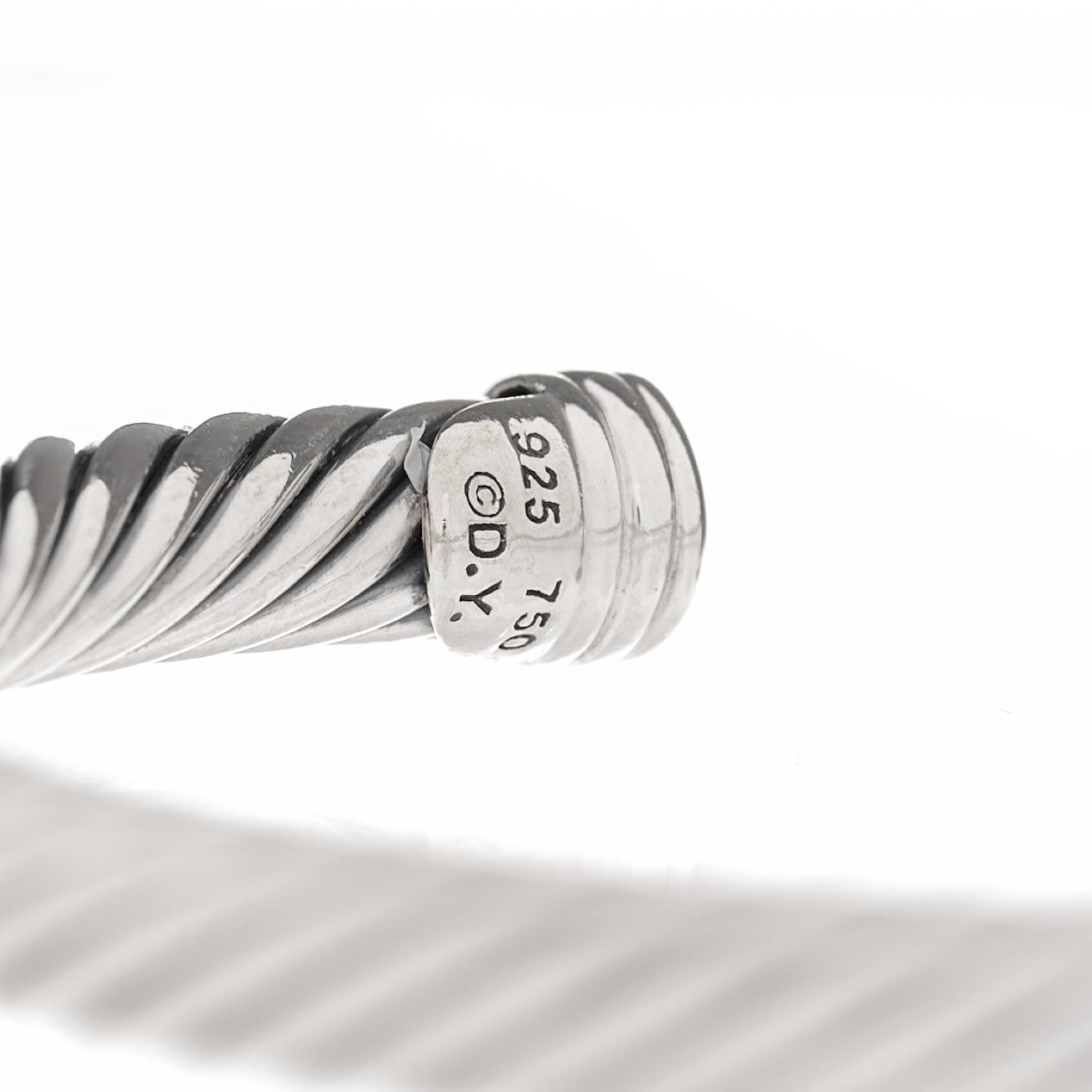 Sterling Silver 18K White Gold Diamond 5mm Cable Classics Station Bracelet