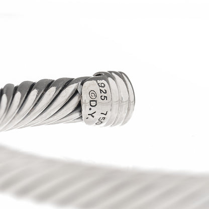 David Yurman Sterling Silver 18K White Gold Diamond 5mm Cable Classics Station Bracelet 4 of 4