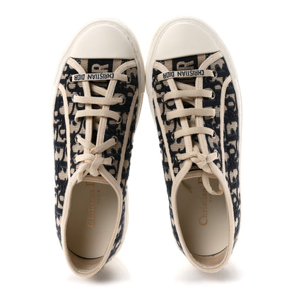 Christian Dior Canvas Oblique Walk'N'Dior Low Top Sneakers 37 Deep Blue 2 of 9