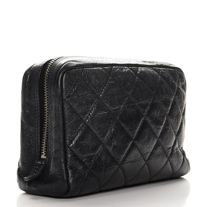 Chanel Aged Calfskin Quilted Cambon Cosmetic Case Black 3 of 10
