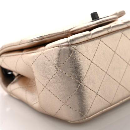 Chanel Metallic Lambskin Quilted Mini Square Flap Gold Black 9 of 10