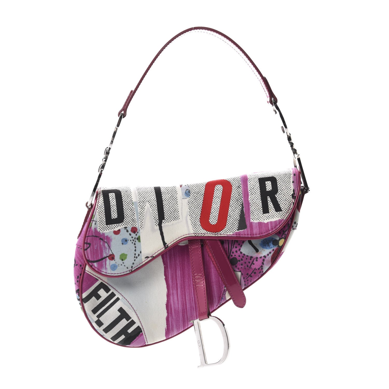 Christian Dior Canvas Filth Saddle Bag Multicolor 1 of 10
