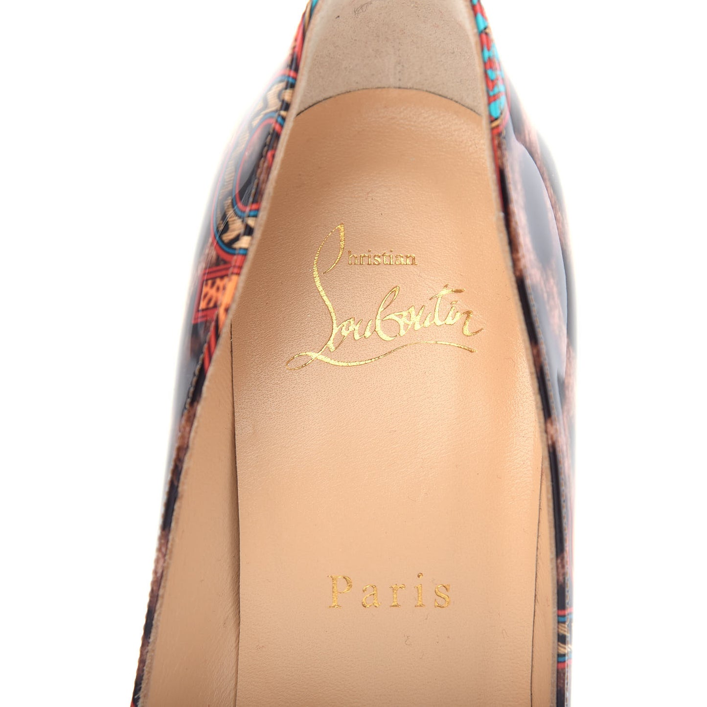 Patent Leopard Logo Print Pigalle Follies 100 Pumps 36.5 Multi