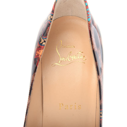 Christian Louboutin Patent Leopard Logo Print Pigalle Follies 100 Pumps 36.5 Multi 8 of 10