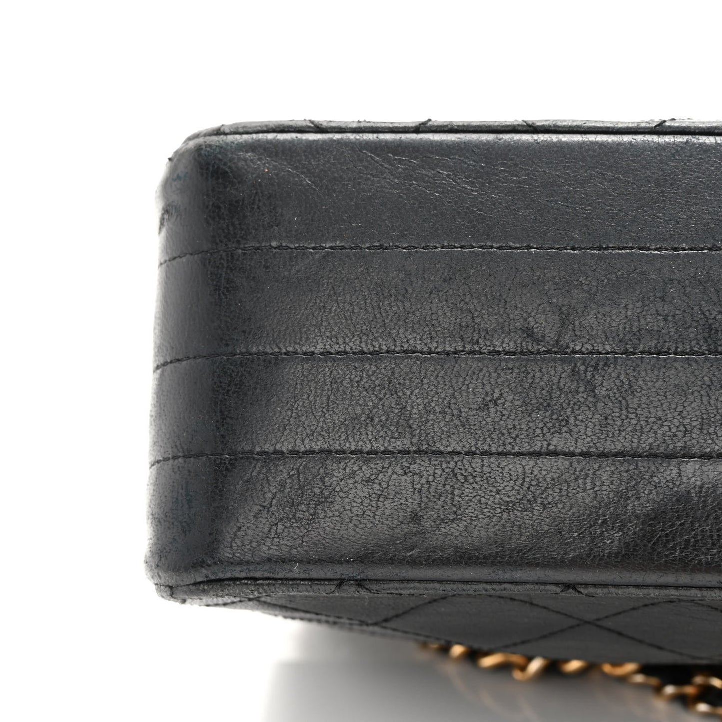 Lambskin Diamond Stitch Envelope Single Flap Black