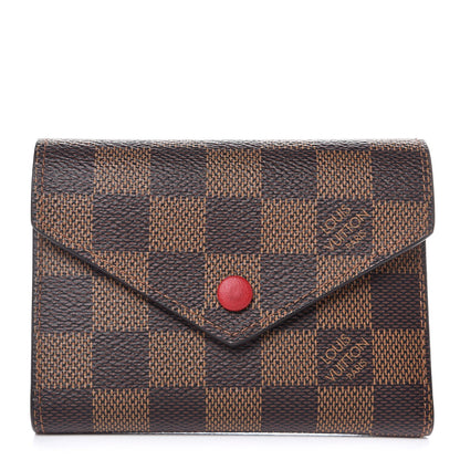 Louis Vuitton Damier Ebene Victorine Wallet Red 1 of 8