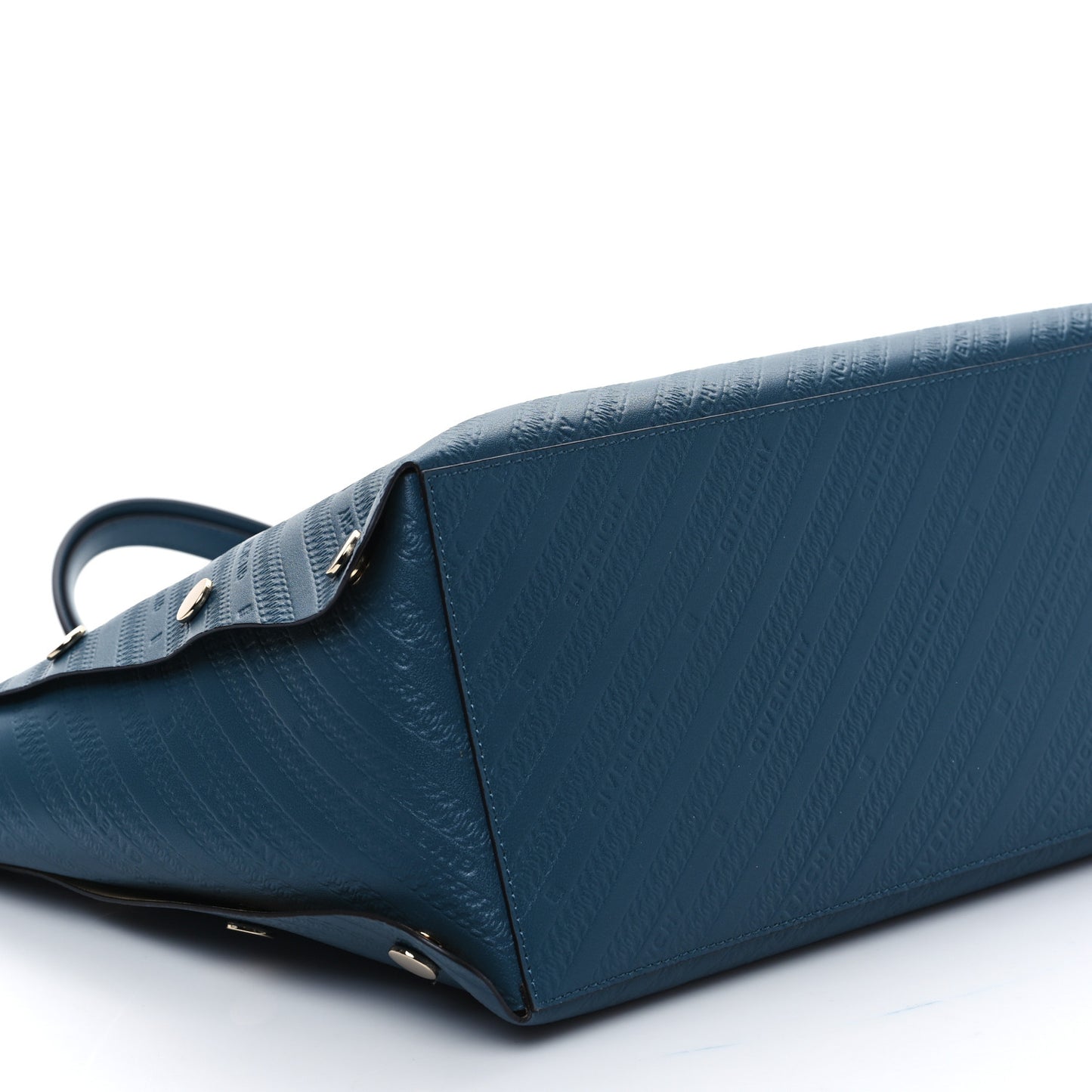 Calfskin Chain Embossed Medium Bond Shopper Tote Black