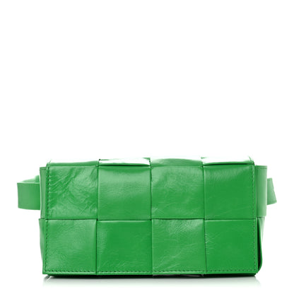 Bottega Veneta Paper Calfskin Intreccio Cassette Belt Bag Parakeet 1 of 10