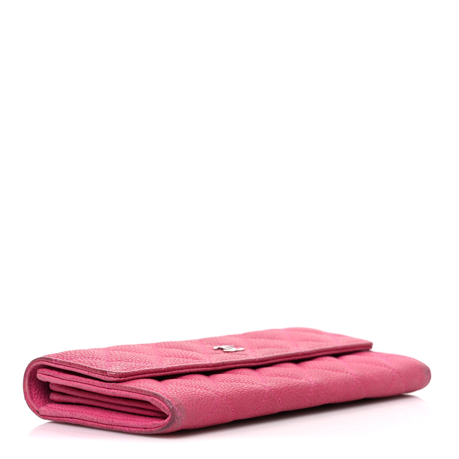 Chanel Caviar Quilted Large Gusset Flap Wallet Pink 4 of 9