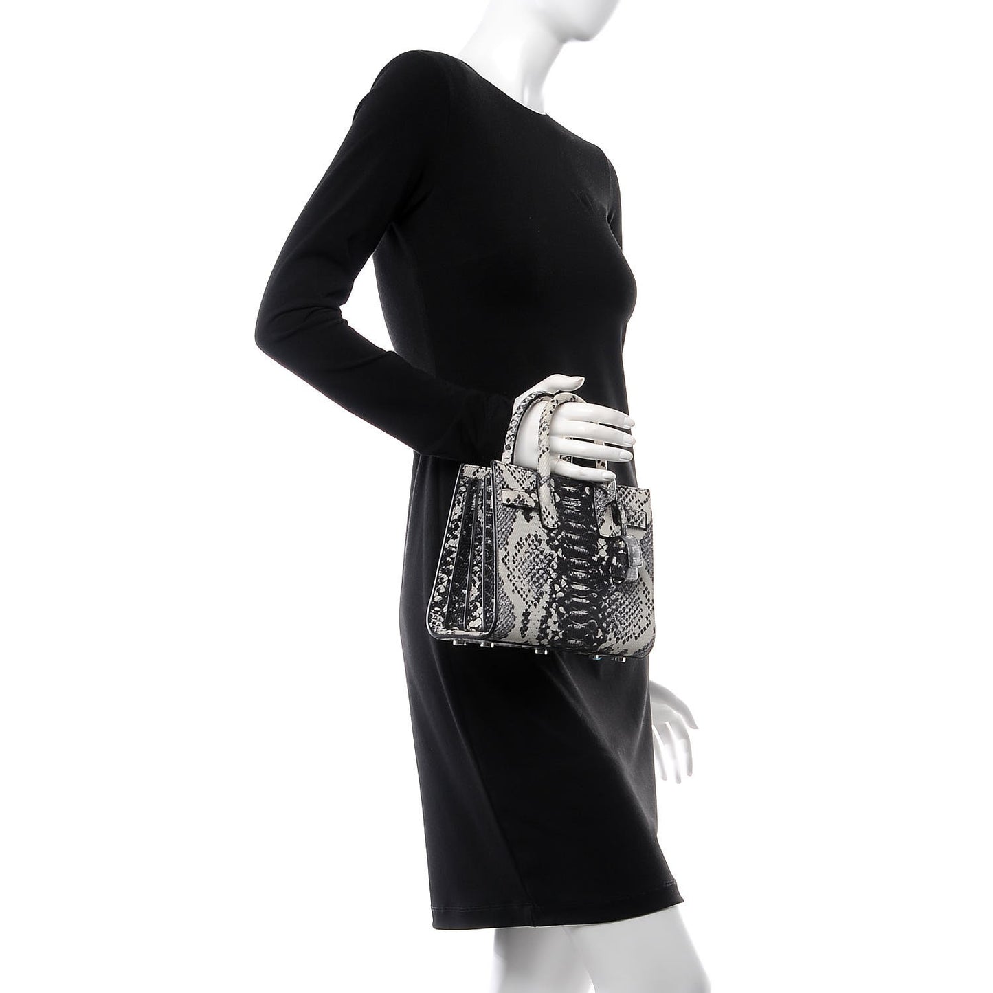 Python Embossed Nano Sac De Jour Black White