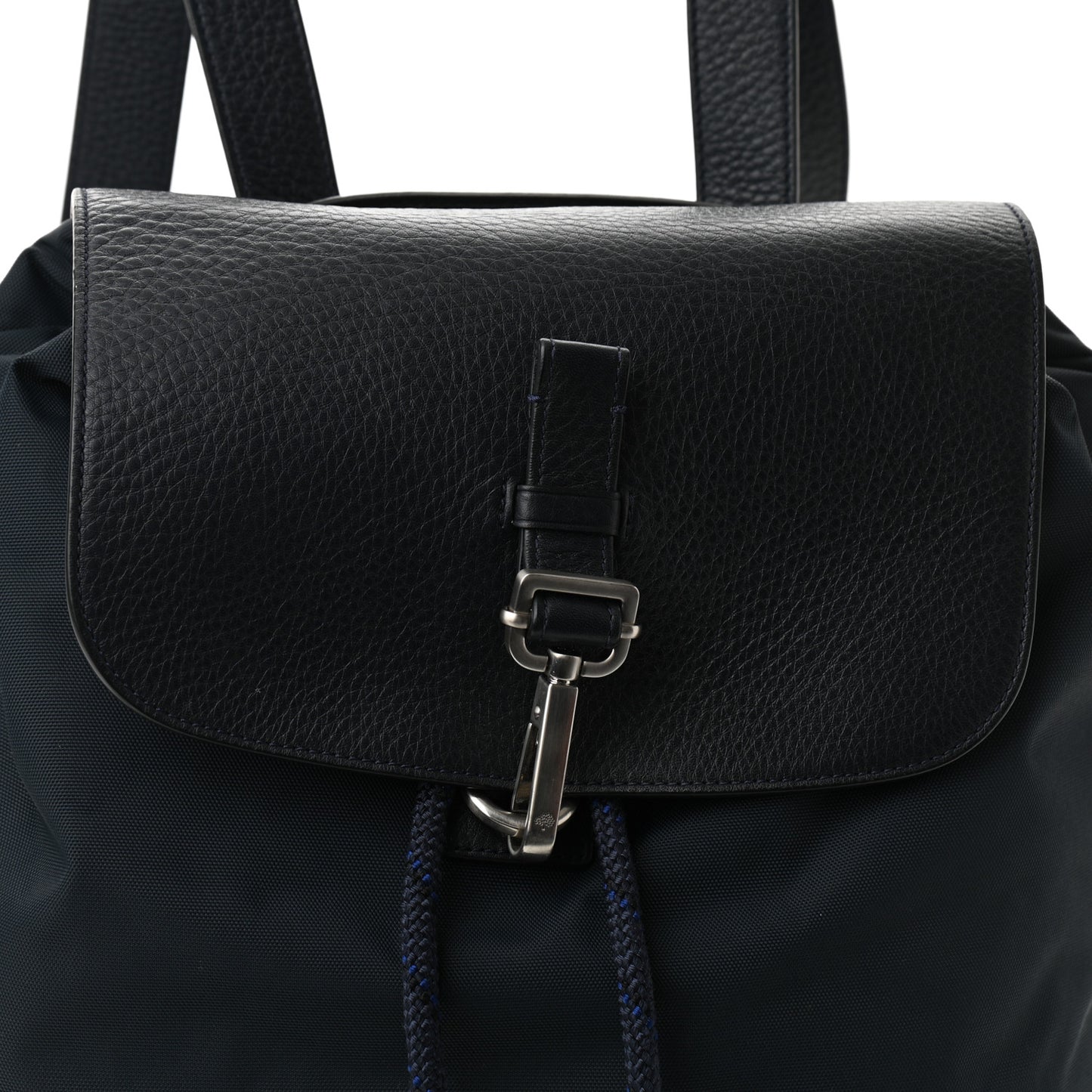 Nylon Calfskin Backpack Black