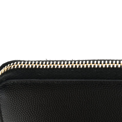 Saint Laurent Grain De Poudre Monogram Zip Around Wallet Black 9 of 11