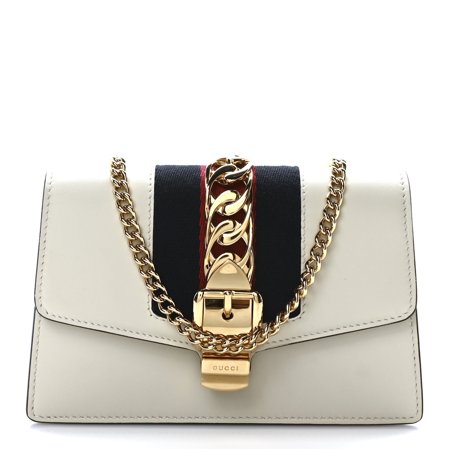 Gucci Calfskin Super Mini Sylvie Chain Shoulder Bag White 1 of 11