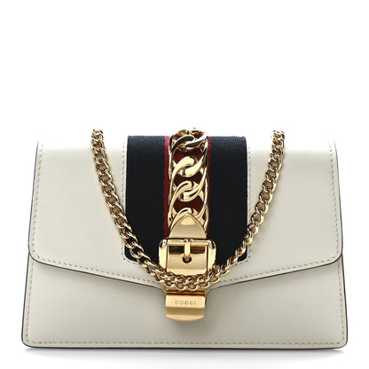 Gucci Calfskin Super Mini Sylvie Chain Shoulder Bag White 1 of 11