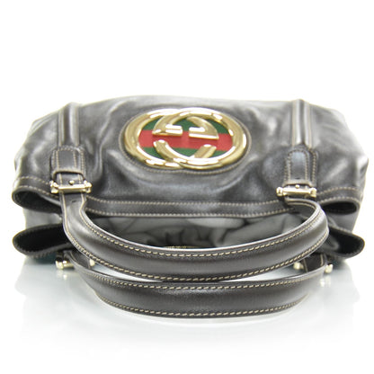 Gucci Leather Britt Tote Dark Brown 5 of 8