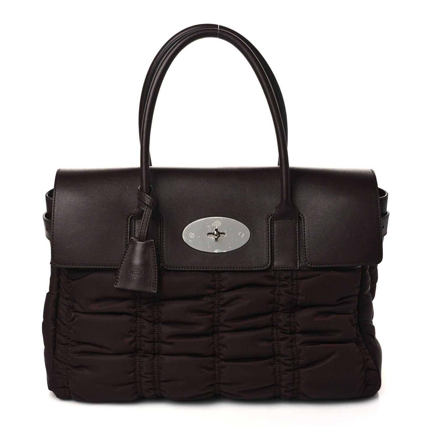 Ruched Nylon Calfskin Bayswater Oxblood