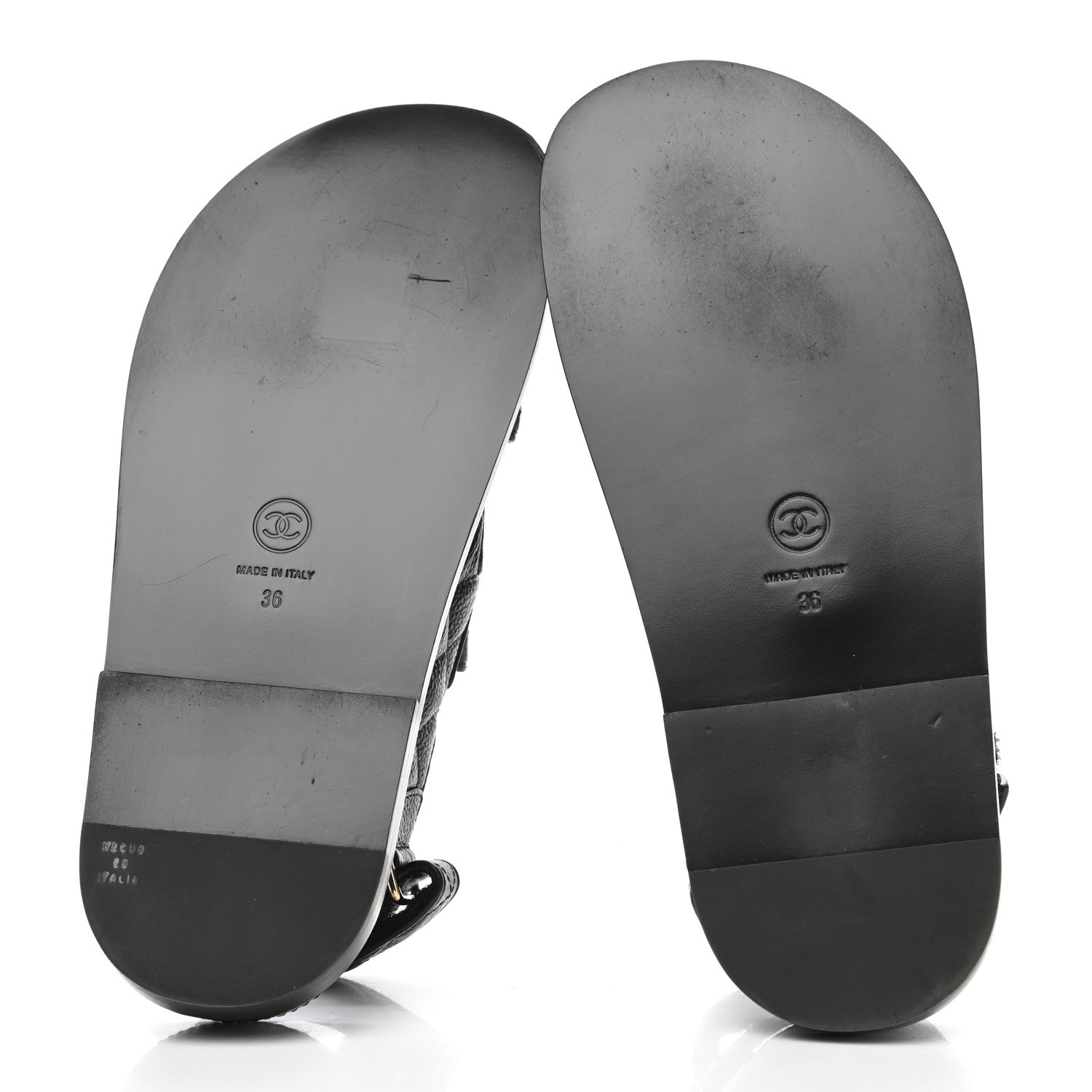 Chanel Grained Calfskin Velcro Dad Sandals 36 Black 5 of 10