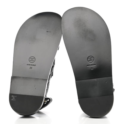Chanel Grained Calfskin Velcro Dad Sandals 36 Black 5 of 10