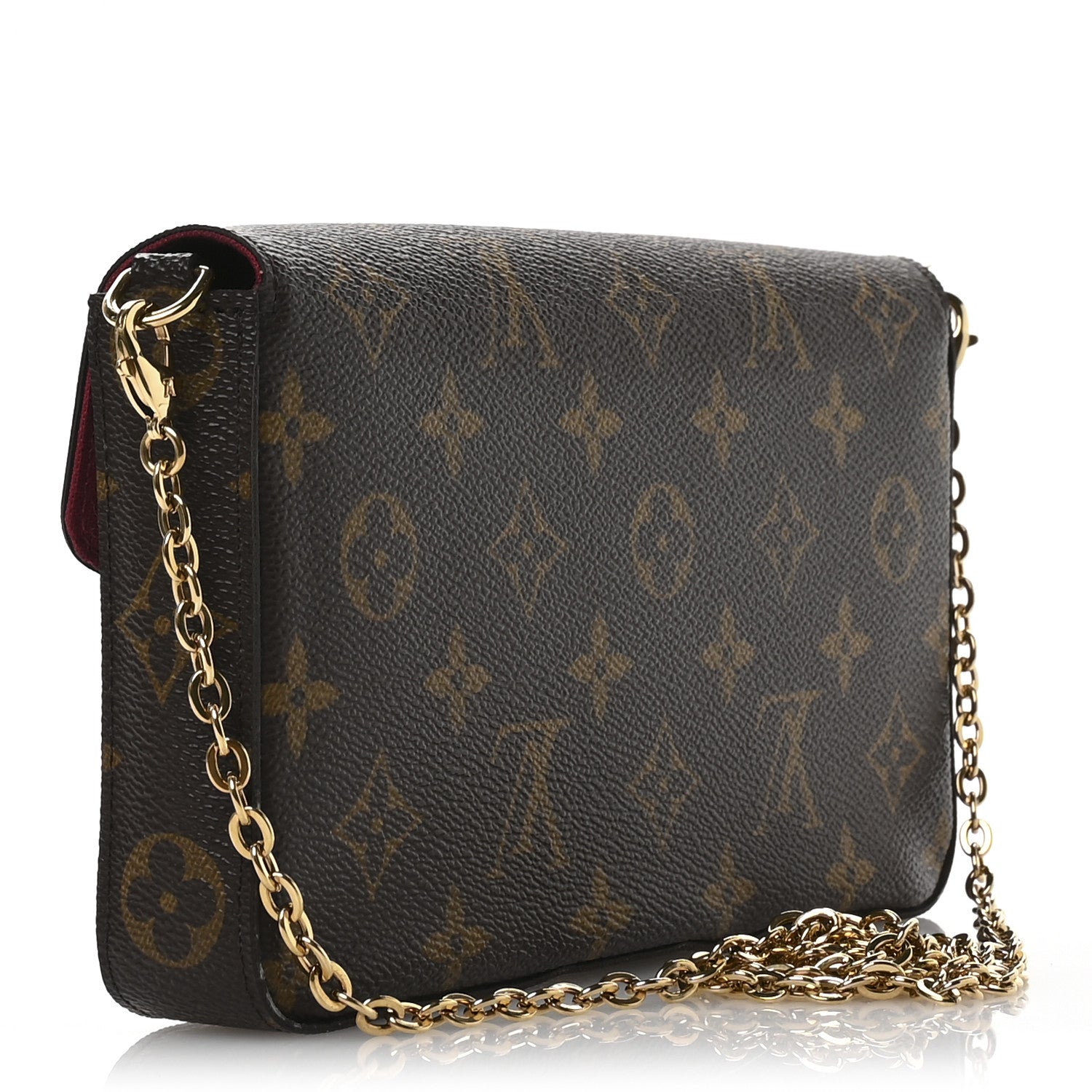 Louis Vuitton Monogram Pochette Felicie Chain Wallet Fuchsia 4 of 14