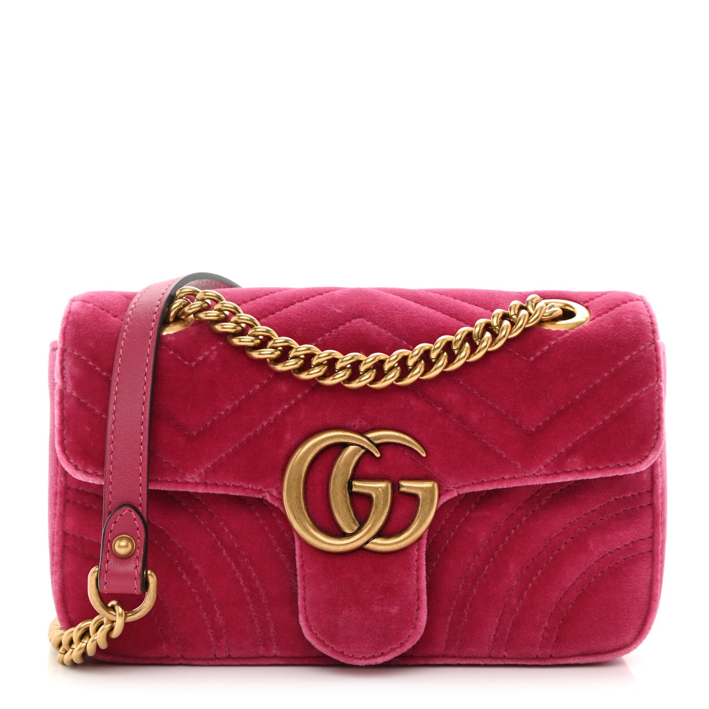 Velvet Matelasse Mini GG Marmont Shoulder Bag Light Raspberry Rose