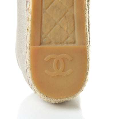 Chanel Linen CC Espadrilles 40 Beige Black 9 of 14