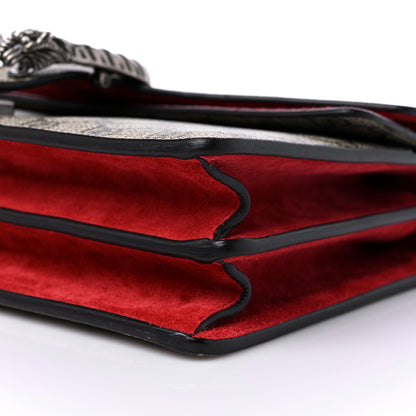 Gucci GG Supreme Monogram Suede Small Dionysus Shoulder Bag Beige Ebony Vulcanic Red 9 of 13