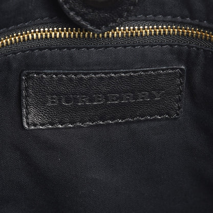 Burberry Calfskin Haymarket Check Small Canterbury Tote Black 10 of 21