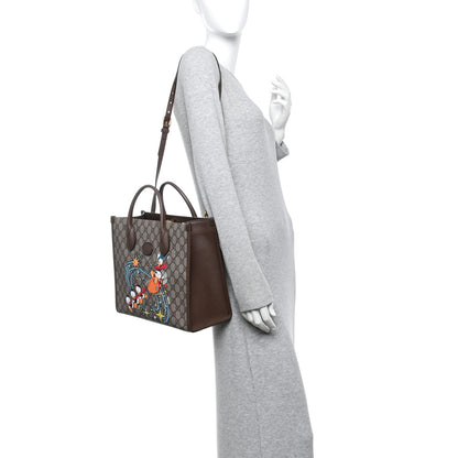Gucci X DISNEY GG Supreme Monogram Donald Duck Retro Interlocking G Tote Bag Beige Multicolor New Acero 2 of 11
