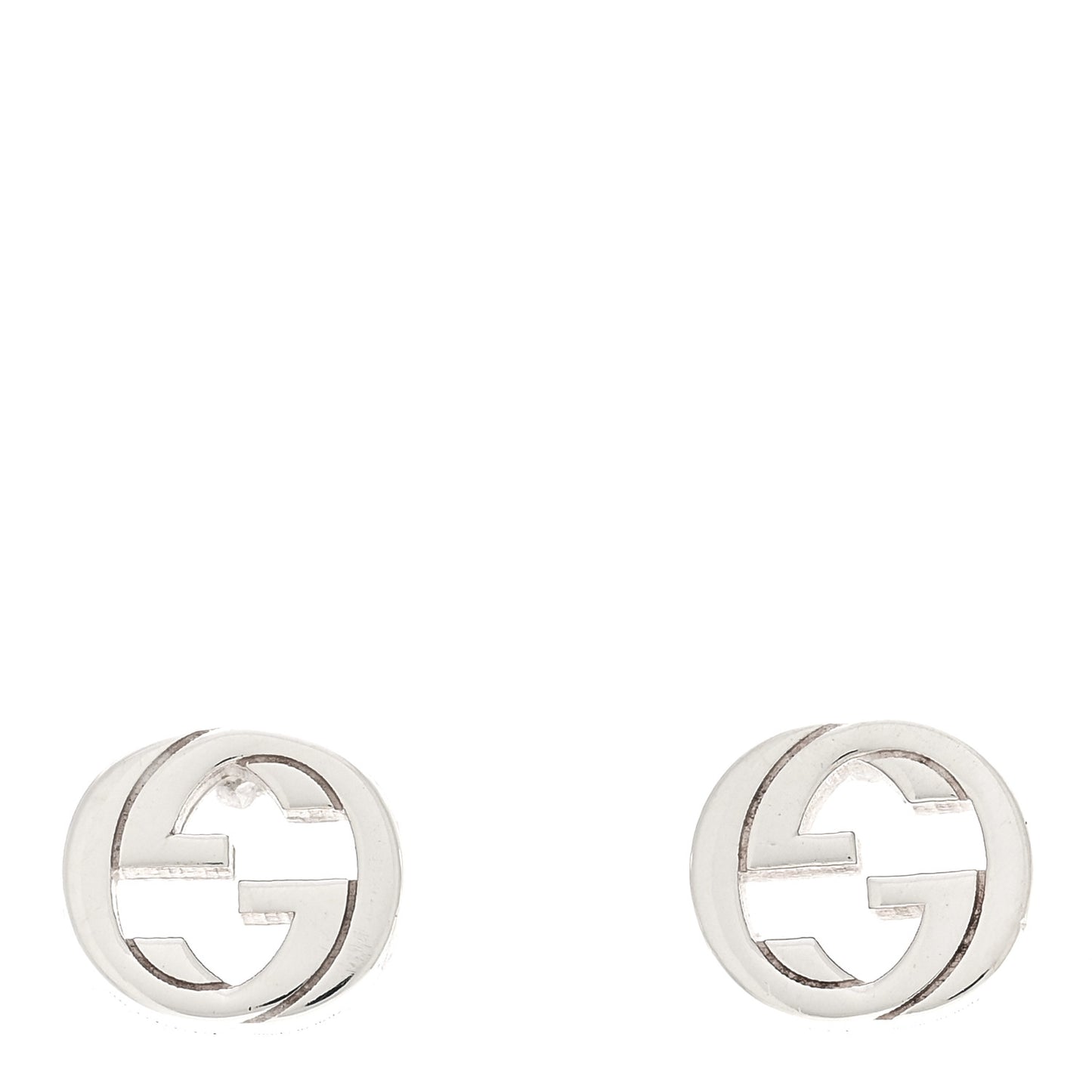 Sterling Silver Interlocking GG Stud Earrings
