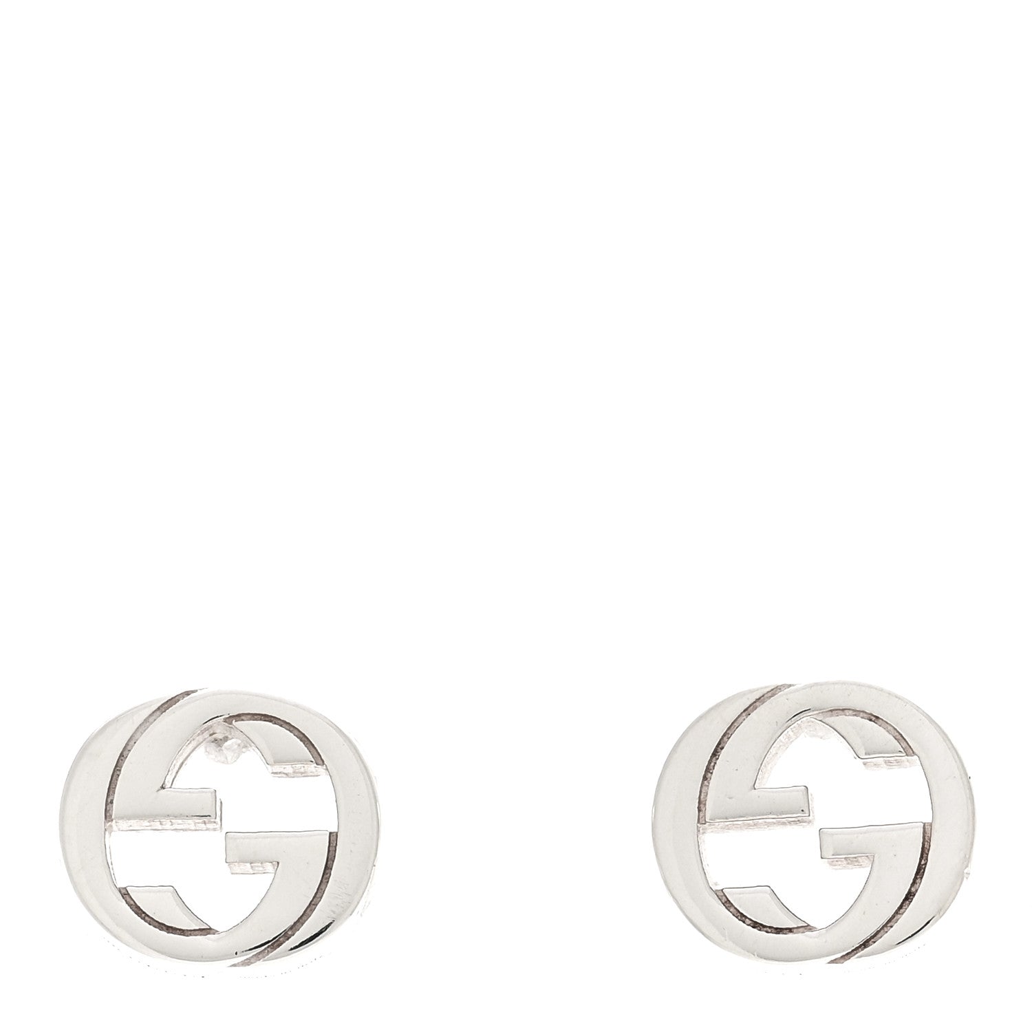 Gucci Sterling Silver Interlocking GG Stud Earrings 1 of 4
