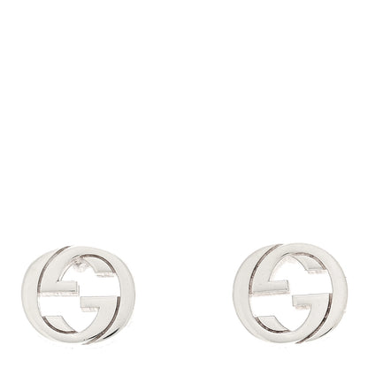 Gucci Sterling Silver Interlocking GG Stud Earrings 1 of 4