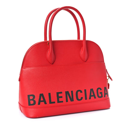 Balenciaga Grained Calfskin M Ville Top Handle Bag Rouge Coquelicot 3 of 12