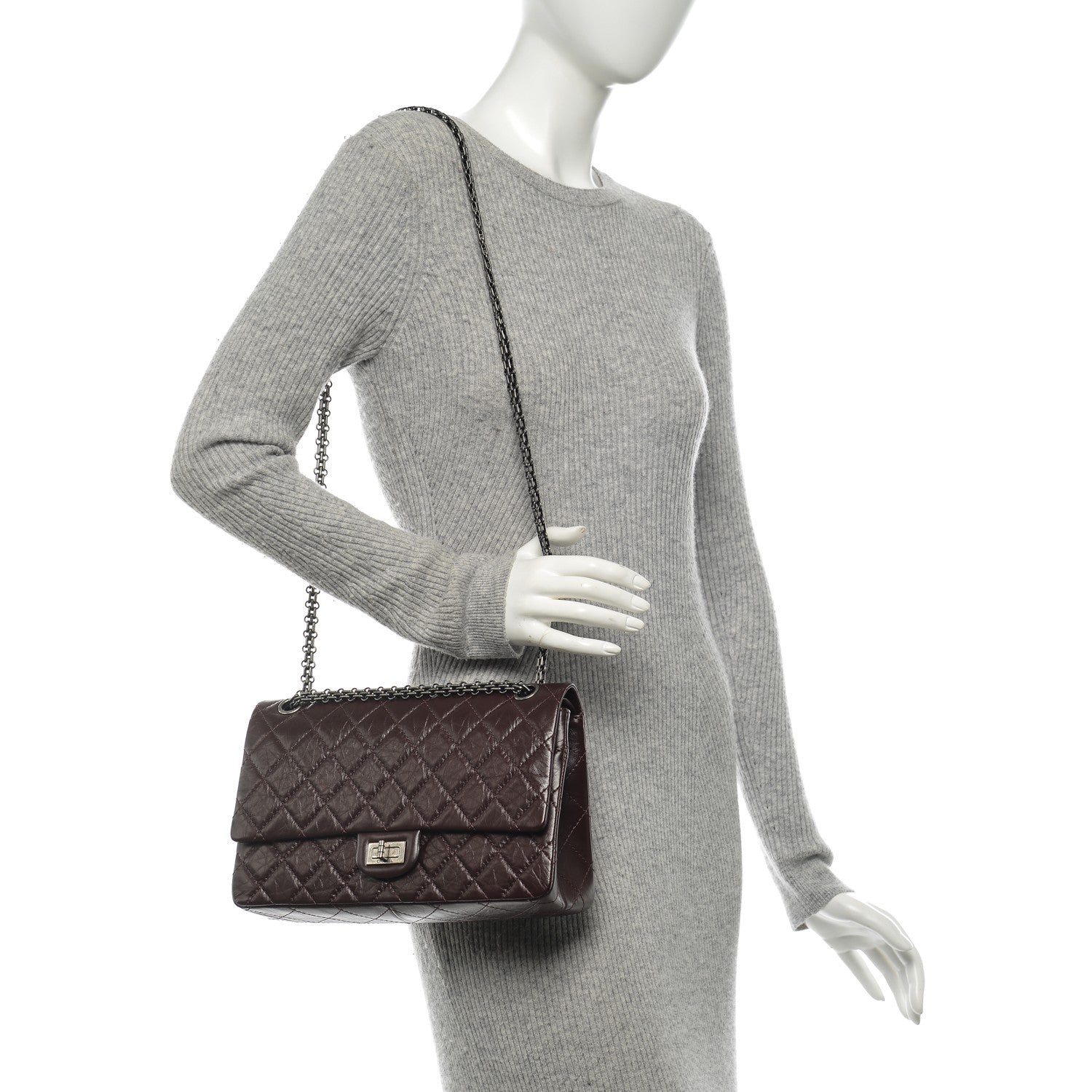 Chanel Aged Calfskin Quilted 2.55 Reissue 226 Flap Dark Brown 2 of 14